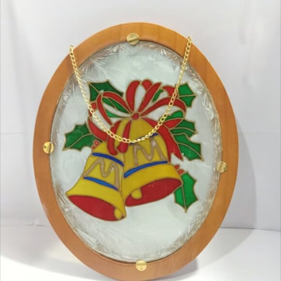 Vintage Stained Glass Christmas Bells Christmas Ornament Sun-catcher - Picture 4 of 6